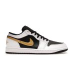 Jordan 1 Low - White BLack Metallic Gold Swoosh